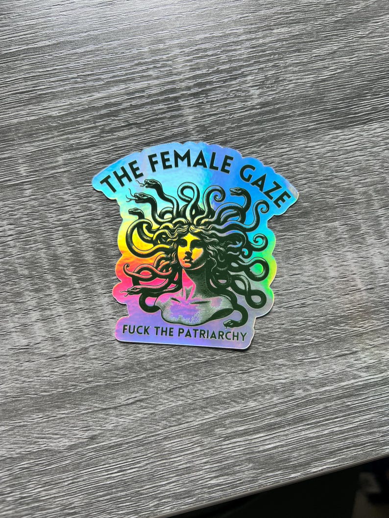 The Female Gaze Sticker – Feminist Medusa Sticker – Mythology Sticker – Political Sticker – Fuck the Patriarchy Vinyl Decal image 9