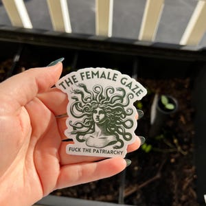 The Female Gaze Sticker – Feminist Medusa Sticker – Mythology Sticker – Political Sticker – Fuck the Patriarchy Vinyl Decal image 2
