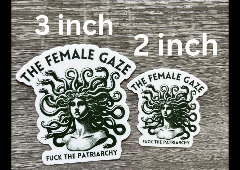 The Female Gaze Sticker – Feminist Medusa Sticker – Mythology Sticker – Political Sticker – Fuck the Patriarchy Vinyl Decal image 3