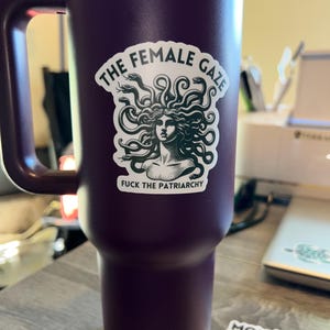 The Female Gaze Sticker – Feminist Medusa Sticker – Mythology Sticker – Political Sticker – Fuck the Patriarchy Vinyl Decal image 5