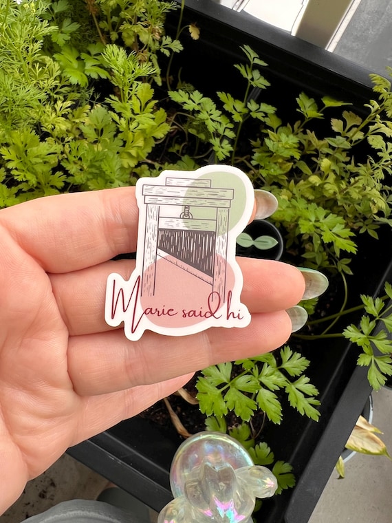 Marie Said Hi Sticker – Cottagecore Ghost Sticker, Hauntingly Soft Aesthetic, Feminist Bookish Decal, Spooky but Polite