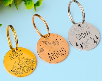 Dog Tag Dog Collar Tag Personalized Cat Tag Custom Cat Collar Tag Cat ID Tag Dog ID Tag Dog Name Tag Engraved Pet Tag Cat Name Tag