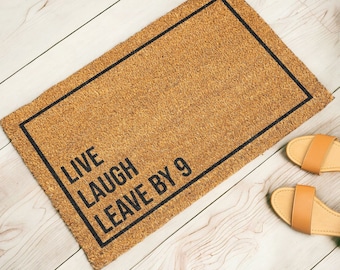 Live Laugh Leave by 9 Funny Doormat, Welcome Mat, Housewarming Gift, Funny Door Mat, Wedding Gift, Closing Gift, Door Mat Funny Rugs