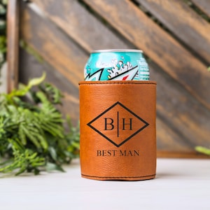 Personalized Groomsman Gifts, Gifts for Groomsman, Groomsmen Gifts, Groomsman Beer Holder, Wedding Party Favors, Can cooler for Groomsman