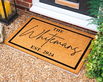 Wedding Gift for Couples, Custom Welcome Door Mat with Family Name, Housewarming Gift Home Decor, Personalized Doormat Custom Door Mat