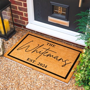 Wedding Gift for Couples, Custom Welcome Door Mat with Family Name, Housewarming Gift Home Decor, Personalized Doormat Custom Door Mat
