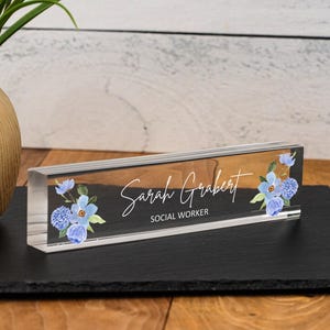 Desk Plaque, Acrylic Name Plate for Desk, Teacher Name Plate, Personalized Name Sign Acrylic Plaque, Office Decor, Custom Desk Name Plaque