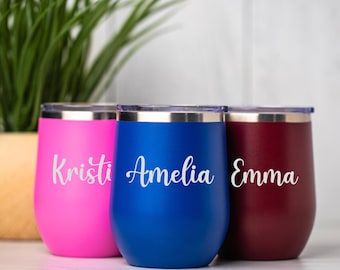 Personalized Bridesmaid Wine Tumbler, Custom Stainless Wine Tumbler Bridesmaid Proposal, Wine Tumbler, Bridesmaid Gift, Engraved Tumbler
