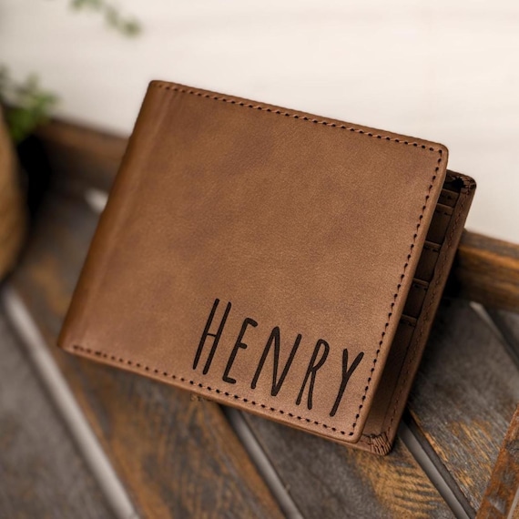 Kids Personalized Wallets, Wallet for Son Gift from Mom to Son Monogram Wallet for Boys, Personalized Leather Wallet for Son, Boys Wallets