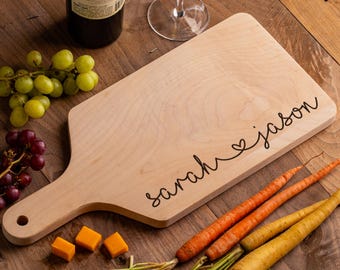 Personalized Cutting Board Gift for Couples, Anniversary Gift, Engagement Wedding Gift For Newlywed, Bridal Shower Housewarming Gift Custom