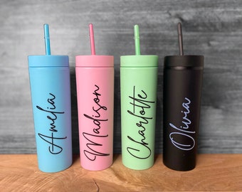 Personalized Tumbler with Lid and Straw Custom Acrylic Tumbler with Straw Custom Tumbler with Straw Tumbler Cup Personalized Bridesmaid Gift