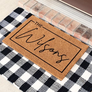 Personalized Door Mat Wedding Gift, Custom Welcome Door Mat with Family Name, Housewarming Gift Home Decor, Custom Doormat Personalized Mat