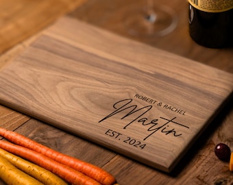 Personalized Cutting Board Wedding Gift, Custom Charcuterie Board, Unique Valentines Day Gift, Bridal Shower, Engraved Engagement Present