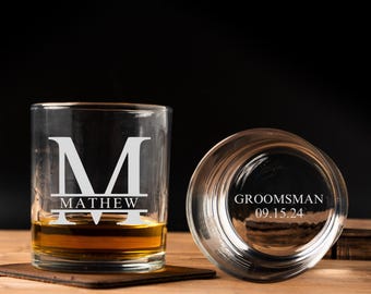 Groomsmen Whiskey Glasses, Groomsmen Gift Idea, Engraved Old Fashion, Personalized Groomsmen, Best Man Gift, Groomsmen Proposal Gifts