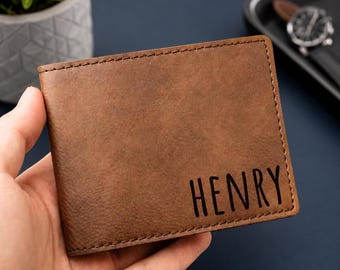 Kids Personalized Wallets, Wallet for Son Gift from Mom to Son Monogram Wallet for Boys, Personalized Leather Wallet for Son, Boys Wallets
