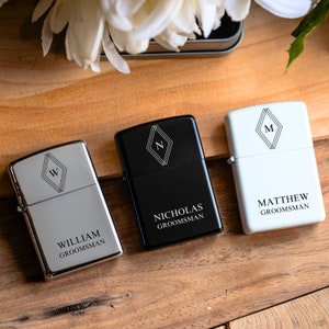 Personalized Groomsman Lighter, Custom Lighter Groomsmen Gift, Gifts for Him Father's Day Gift, Gift for Dad Man Birthday Gift Lighters