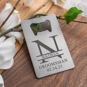 Engraved Groomsmen Beer Bottle Opener, Men&#39;s Wedding Favors, Bachelor Party Gifts, Groomsmen Proposal Gifts, Best Man Gifts, Beer Opener