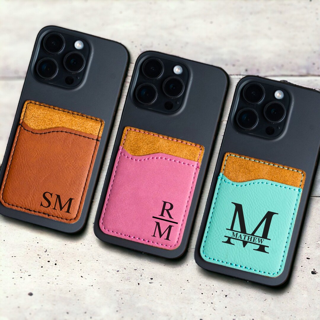 Personalized Phone Wallet Card Holder, Personalized Credit Card Holder