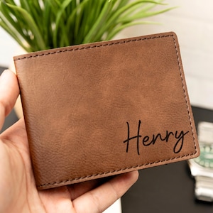 Carteras personalizadas para niños, Cartera para hijo, Regalo de mamá a hijo, Cartera con monograma para niño, Cartera de cuero personalizada para hijo, Carteras para niño