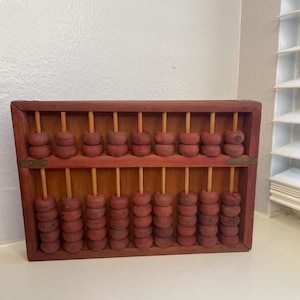 Chinese Abacus with Brass Hardware | Red wood Abacus