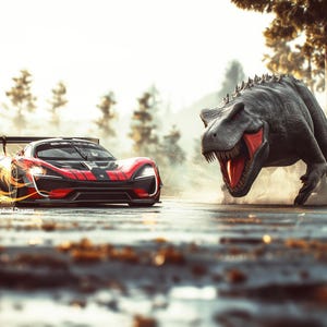 T-rex Mclaren P1 Racecar Poster Prints Ai Generated Wall Art - Etsy ...