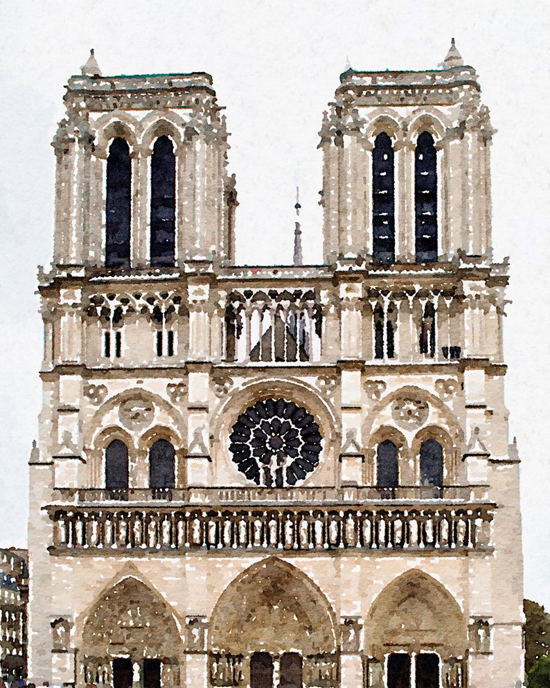Printable Photo Art Notre Dame Cathedral Instant Download | Etsy