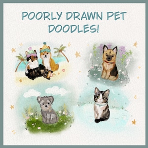 Custom Pet Doodle (Background edition) • Cute Dog Art• Animal Commissions• Custom Dog Portrait• Pet Artwork• Digital Work• No AI