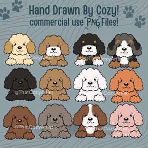 Hand-Drawn Poodle PNG Clipart: Commercial Use Designs (Digital Download)