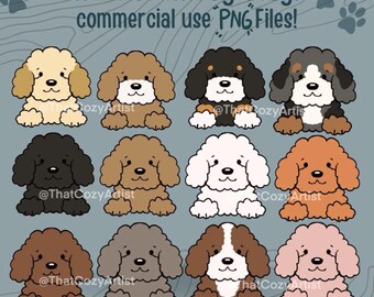Hand-Drawn Poodle PNG Clipart: Commercial Use Designs (Digital Download)