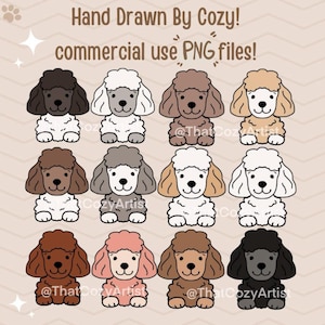 Hand-Drawn Poodle PNG Clipart: Commercial Use Designs (Digital Download)