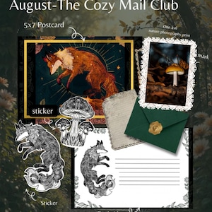 August Cozy Snail Mail Club | Monthly Happy Mail Subscription | Handwritten Letter, Postcard & Surprise Gifts