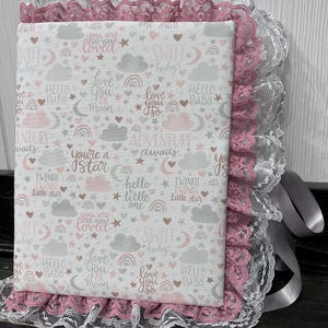 Baby girl photo album - Pink photo album- baby photo album - Baby girl - Fabric photo album - Baby book - little girl photo album- baby book