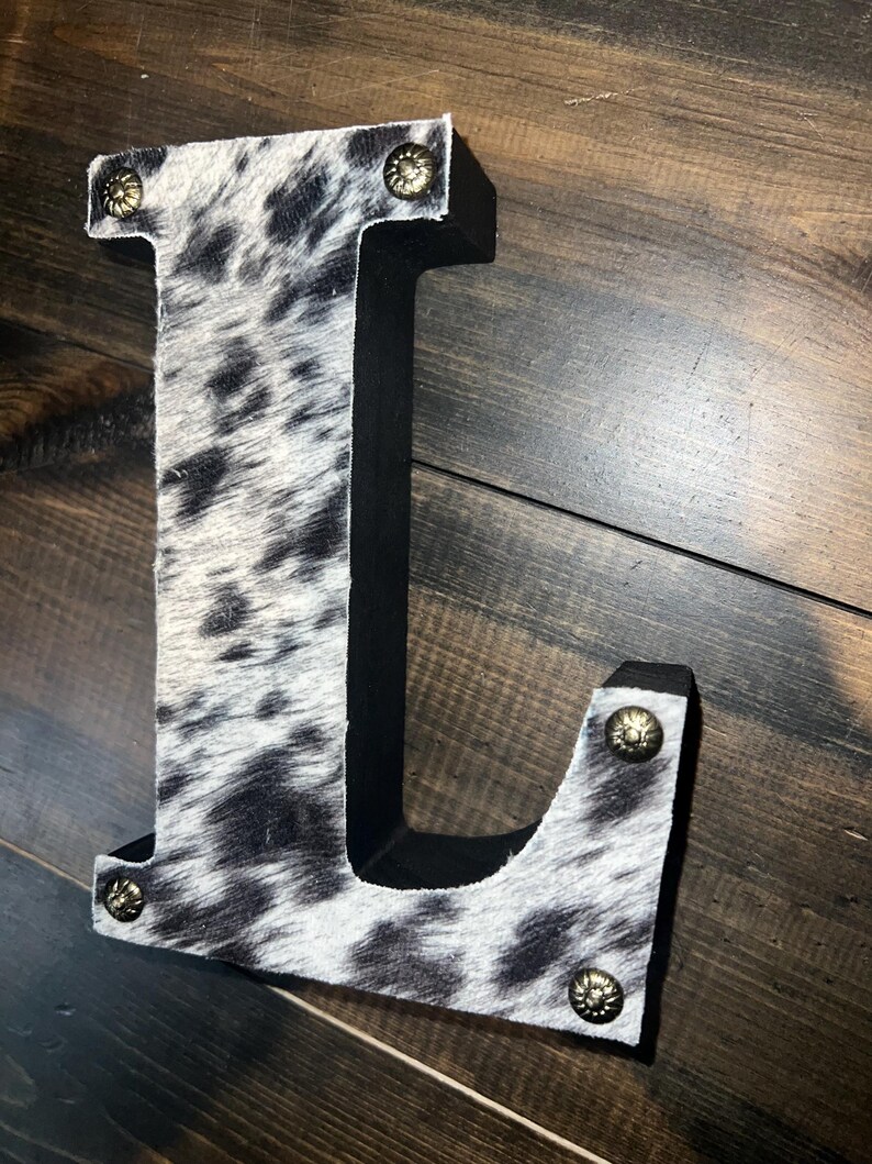 Cowhide Letter Decor - Faux Cowhide Letter - Cow Letter - Wood Cow ...