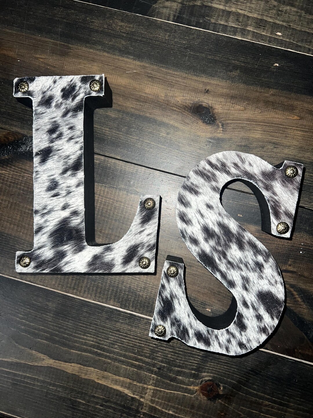 Cowhide Letter Decor - Faux Cowhide Letter - Cow Letter - Wood Cow ...