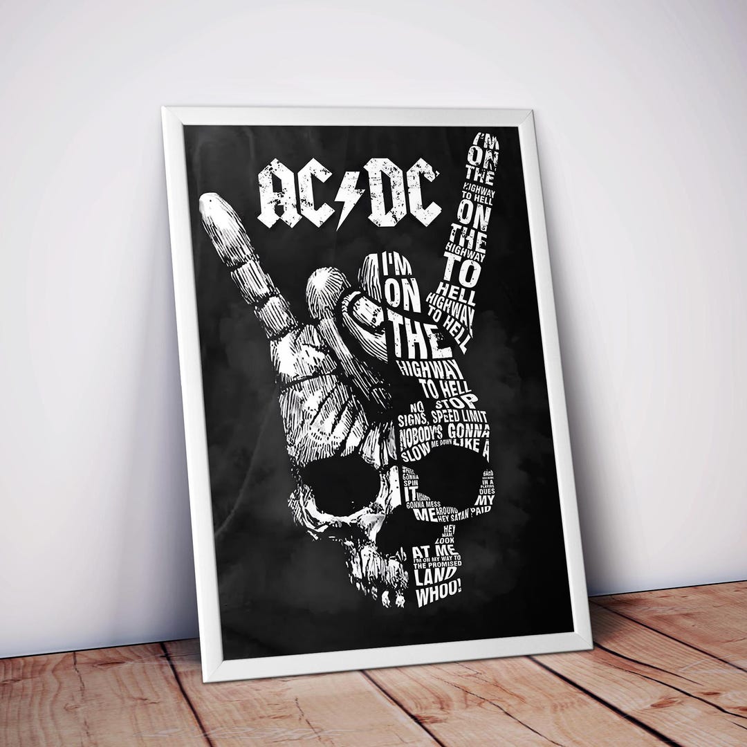 AC/DC Poster, Skull Poster, Rock Band Poster, Concert Poster, High ...