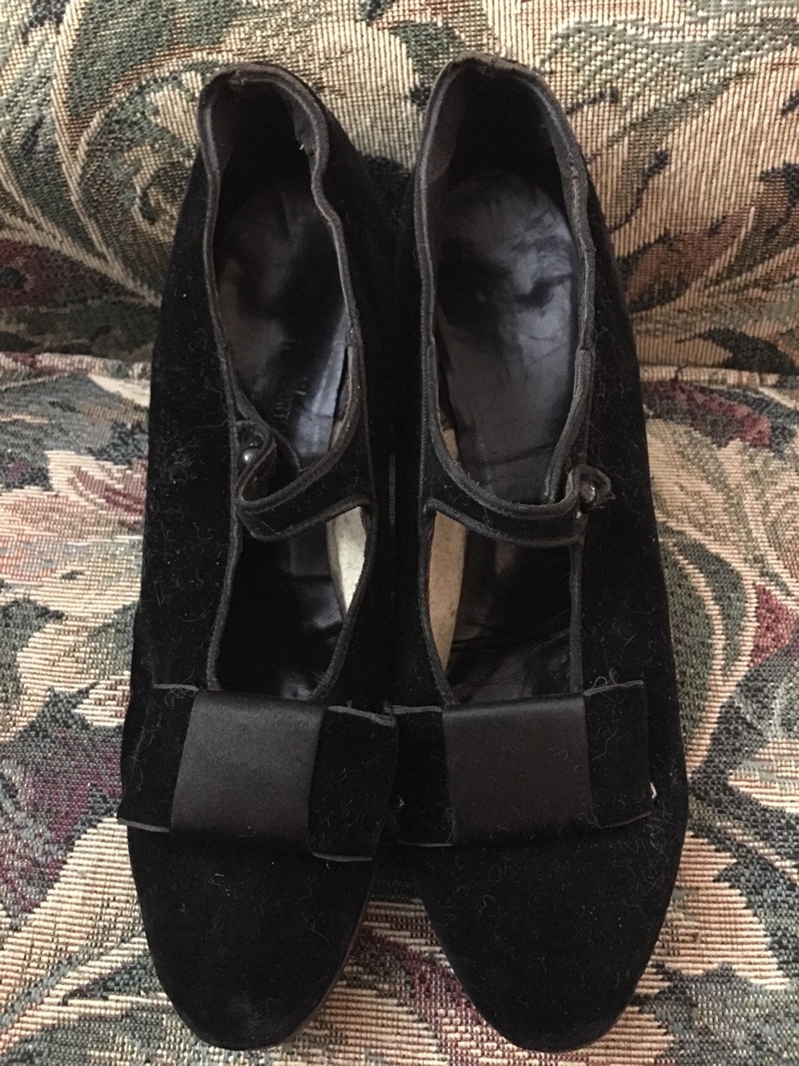 Vintage black velvet dance shoes from the 1900's | Etsy