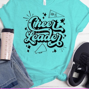 Cheerleader Design PNG: Spirit Wear Shirt Graphic (300 DPI)