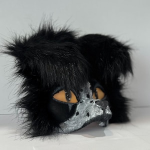 Therian Dog Mask | Realistic Black & White Half-Face Mask for Furry Cosplay | Perfect Gift for Teens, Especially Boys | Warrior Dog Style