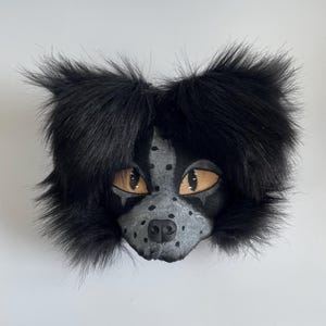 Therian Dog Mask | Black and Gray Mask | Halloween Mask | Furry Cosplay Mask | Realistic Dog Mask | Alterhuman Mask | Theriotype