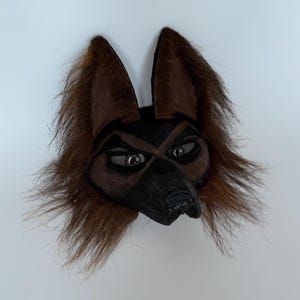 Quad Suit German Shepherd Mask | Realistic Black And Brown Dog Cosplay | Handmade Therian Mask | Gift For Teen | Universal Size