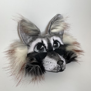 Therian Raccoon Realistic Mask | Mask for Therian | Universal Size | High Quality Masks | Classic Raccoon | Black Gray Color | Therian Gear