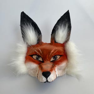 Fox Mask for Therians | Therian Gear | Realistic Fox | Sly & Cunning Fox Mask | Orange White Fox Mask | Therian Fan | Quadrobics Mask