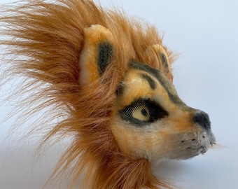 Premium Therian Lion Mask Set | High-Quality Handmade Half Mask | Realistic Brown-Orange Lion for Teens | Perfect Cosplay & Christmas Gift