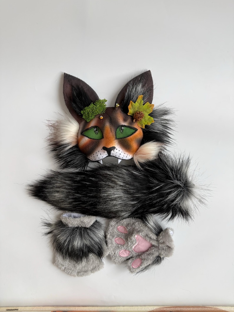 Forest Therian Mask
Tree Leaf Accessory
Forest Cat Mask Gift
Gift for Daughter
Brown White Gray col
teen birthday gifts
Pine Cone Accessory
Fluffy Cat Tail
TikTok Video Mask
Rare Therian Set
Animal cosplay
Christmas present
Therian Gear