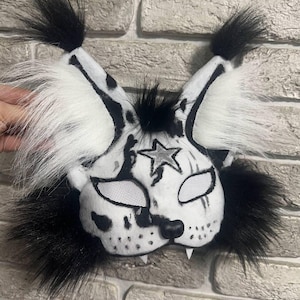 Máscara Therian individual / Personalización disponible / Diseño de gato, perro y zorro / Equipo Therian / Máscara Therian personalizada / Máscara de cosplay imagen 12