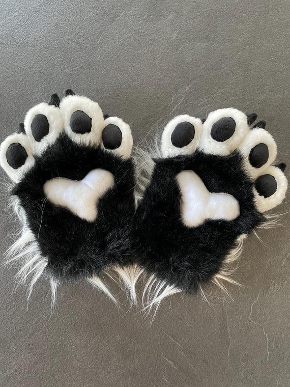 Fluffy Dog Paw Gloves Fxaelian Cute Fluffy Cosplay Animal Cat Wolf
