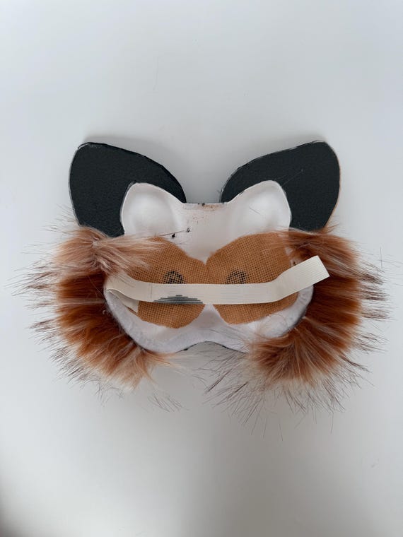 ハンドメイドTherian猫マスク | リアルなブラウンホワイトデザイン