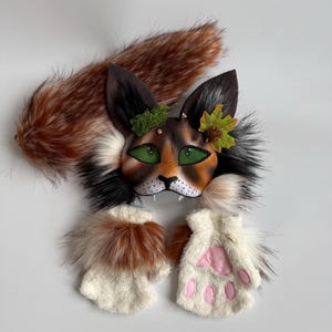 Forest Therian Mask
Tree Leaf Accessory
Forest Cat Mask Gift
Gift for Daughter
Brown White Gray col
teen birthday gifts
Pine Cone Accessory
Fluffy Cat Tail
TikTok Video Mask
Rare Therian Set
Animal cosplay
Christmas present
Therian Gear