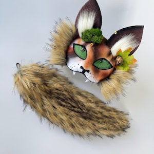 Forest Therian Mask
Tree Leaf Accessory
Forest Cat Mask Gift
Gift for Daughter
Brown White Gray col
teen birthday gifts
Pine Cone Accessory
Fluffy Cat Tail
TikTok Video Mask
Rare Therian Set
Animal cosplay
Christmas present
Therian Gear