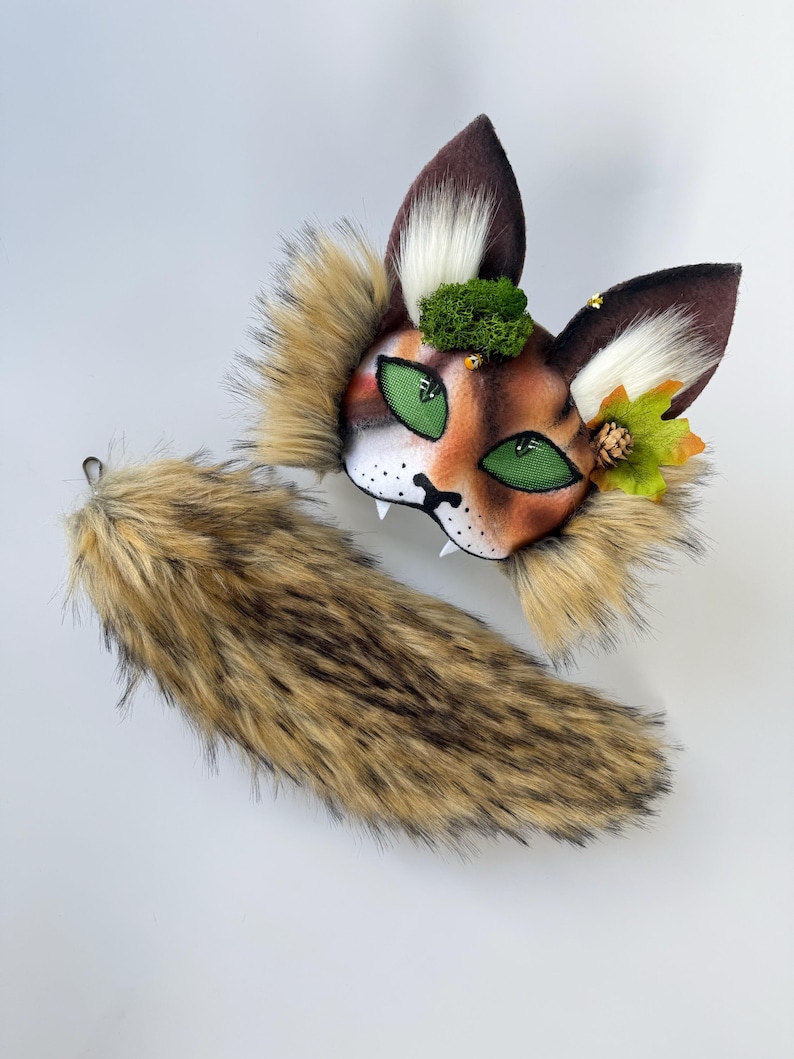 Forest Therian Mask
Tree Leaf Accessory
Forest Cat Mask Gift
Gift for Daughter
Brown White Gray col
teen birthday gifts
Pine Cone Accessory
Fluffy Cat Tail
TikTok Video Mask
Rare Therian Set
Animal cosplay
Christmas present
Therian Gear